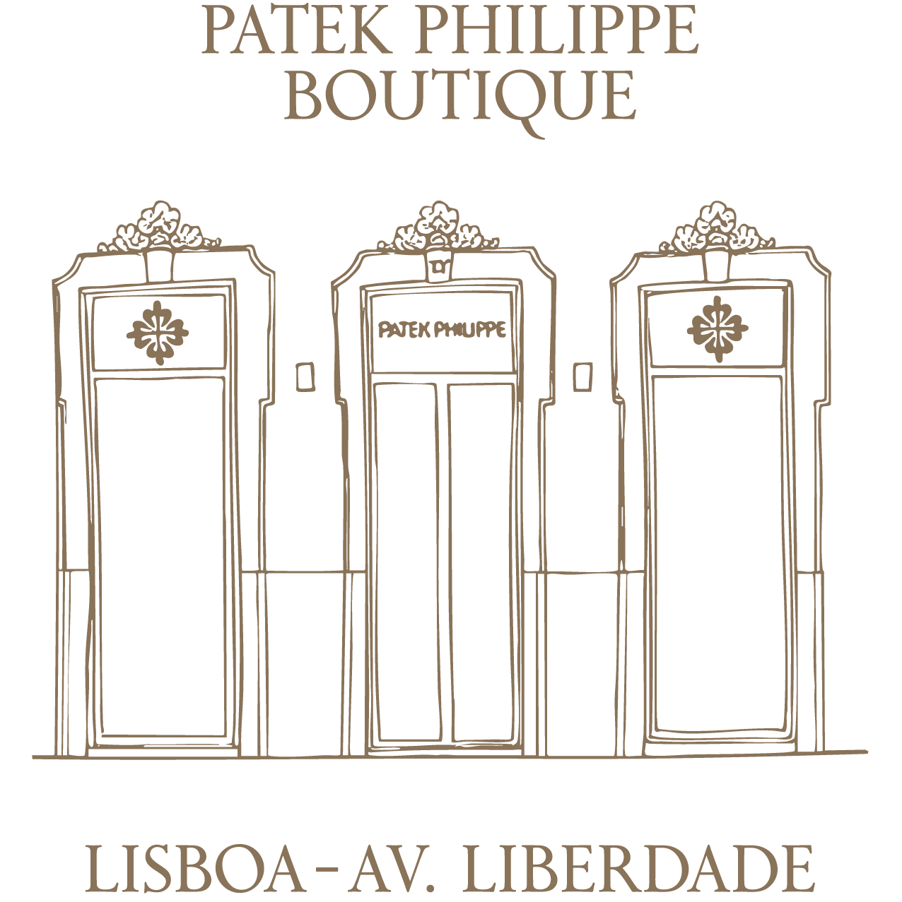 Advertisement for Patek Philippe Boutique in Lisbon with architectural design elements.
